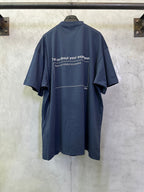 Balenciaga crewneck T-shirt in dark blue with back text graphic and line