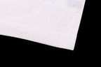 White T-shirt lower section with clean hem edge