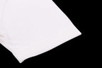 White T-shirt sleeve and hem, smooth knit fabric
