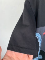 Louis Vuitton black short-sleeve T-shirt with red and blue graphic on side