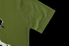 Green T-shirt short sleeve with clean hem stitching