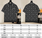 Louis Vuitton short-sleeve polo shirt front and back with visible size chart