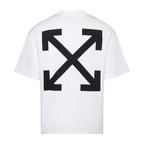 White Off-White T-shirt back with large black arrows X graphic