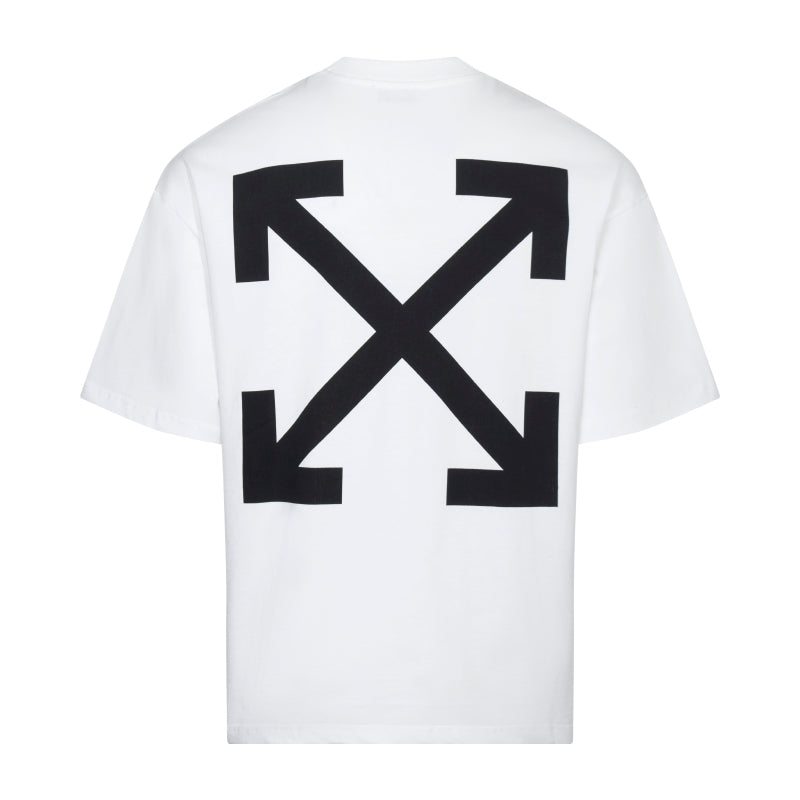 Off-White off-white crewneck T-shirt with large black arrow X graphic on back
