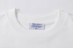 Off-White T-shirt crew neck with inner neck label on soft white fabric