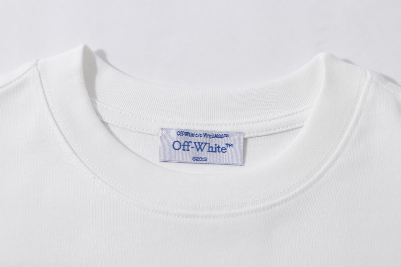 Off-White off-white crewneck T-shirt neckline with brand label inside collar