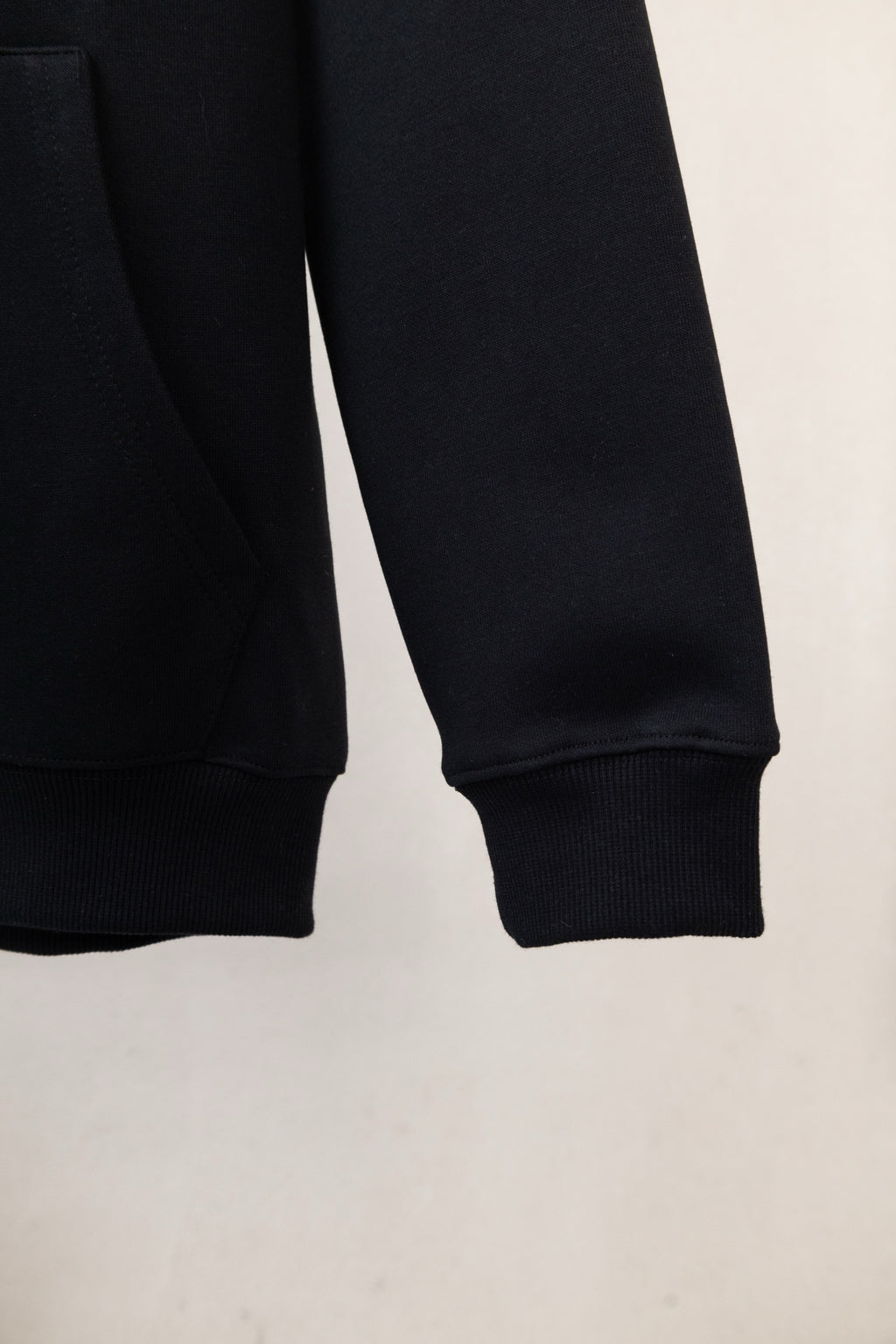 Burberry long zip jacket cuffs and hem, ribbed dark knit