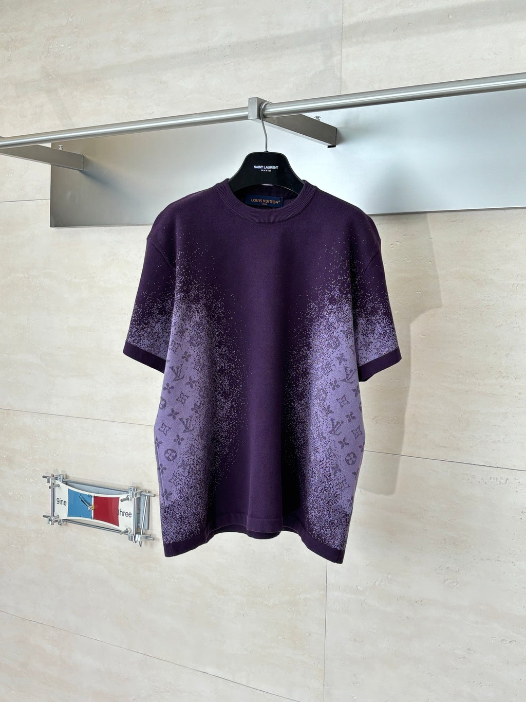 Louis Vuitton purple patterned short-sleeve T-shirt on hanger