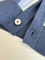 Louis Vuitton ribbed cardigan cuff with round logo button detail