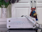 Louis Vuitton flap handbag in iridescent white croc-embossed leather with crossbody strap