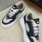 Fendi unisex sneakers, navy and off-white, lace-up design with padded collar