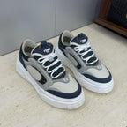 Fendi unisex sneakers, light gray uppers with navy accents and white rubber soles