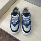 Fendi unisex sneakers, navy and light blue panels, white laces and chunky sole