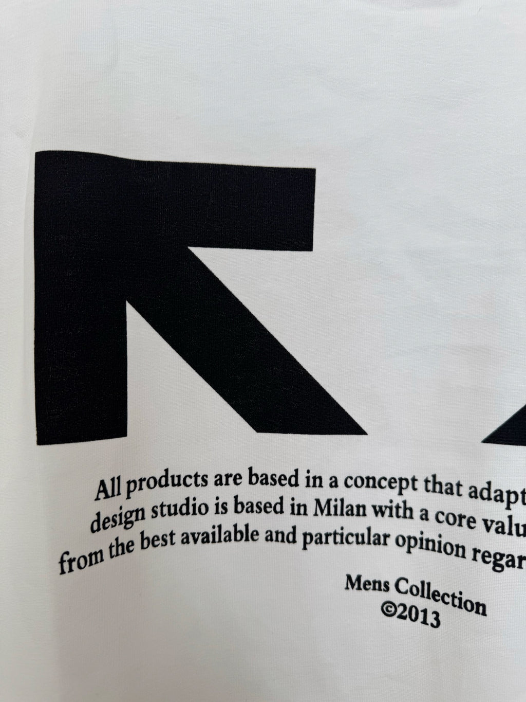 Off-White off-white T-shirt with black arrow graphic and small slogan text