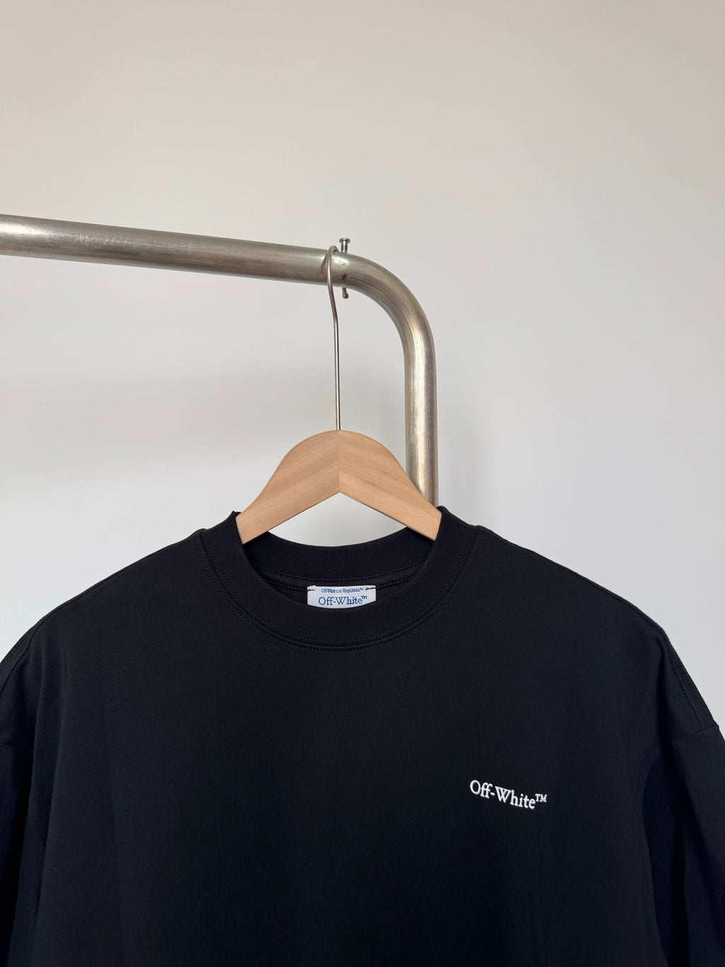 Off-White black crewneck T-shirt with chest logo detail