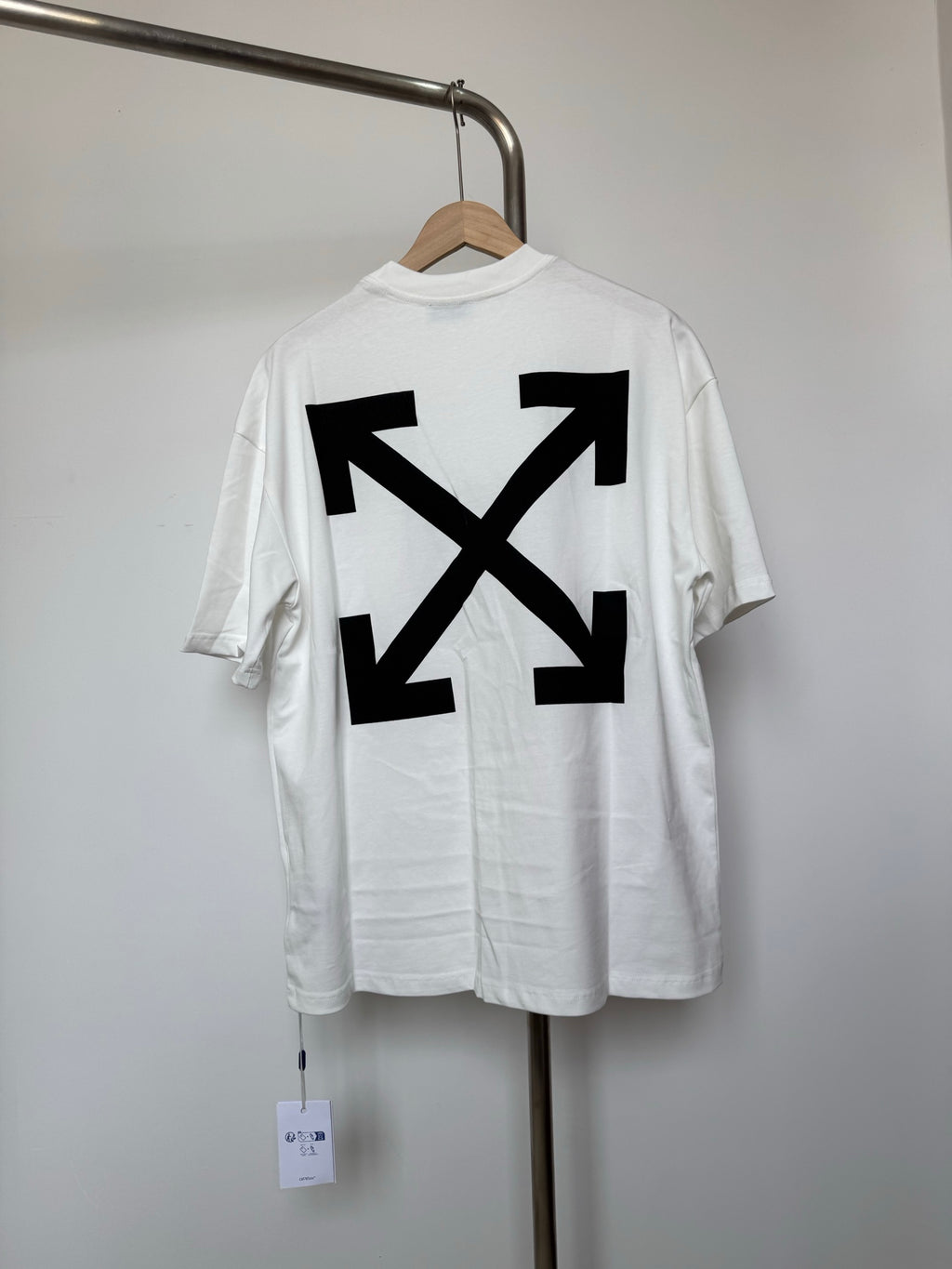 Off White T-shirt back with large black arrow X graphic