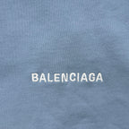 Balenciaga light blue hoodie with BALENCIAGA logo on chest
