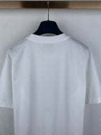 White short-sleeve T-shirt back close-up on hanger