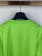 Neon green T-shirt crew neck with straight back seam