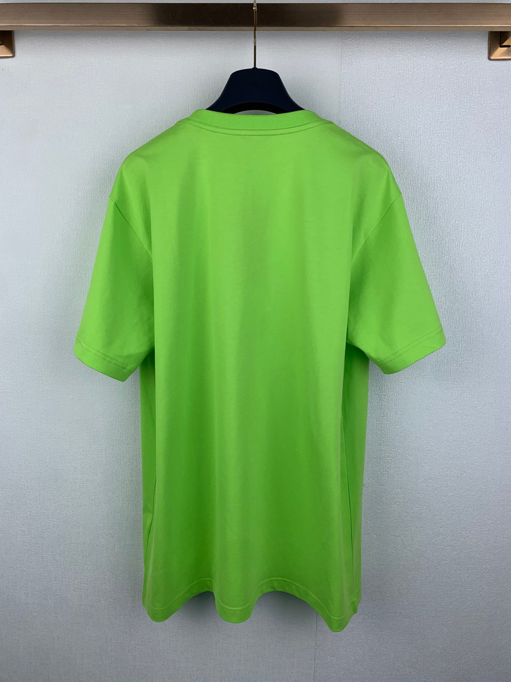 Neon green short-sleeve T-shirt, plain back view
