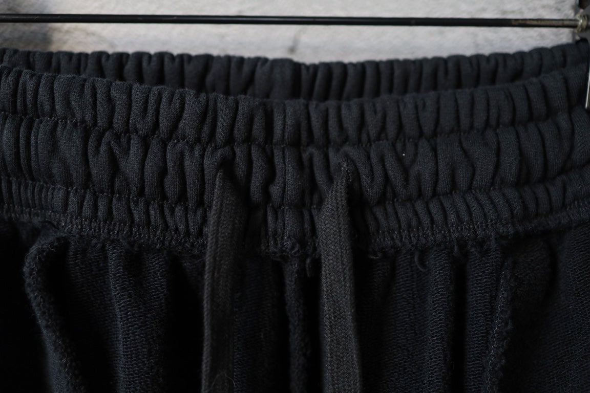 Balenciaga black track pants with gathered elastic waistband and drawstring