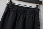 Balenciaga black elastic waistband shorts with front pleats