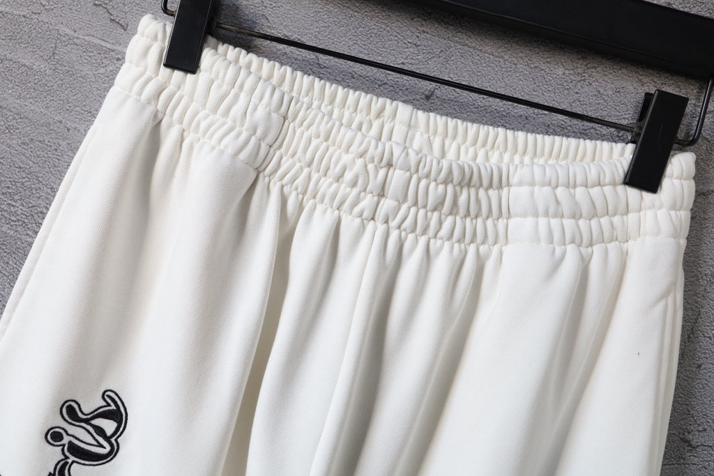 White Balenciaga pants with gathered elastic waistband