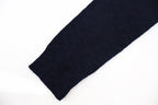 Dark navy ribbed knit sleeve cuff detail