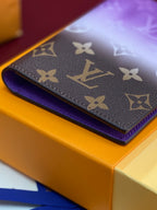 Purple small bag with Louis Vuitton monogram print and blue inner lining