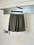 Gucci monogram shorts with elastic waist, dark olive
