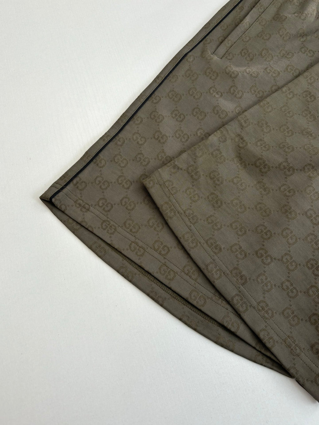 Gucci monogram shorts fabric detail, dark olive