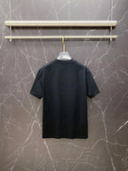 Black graphic T-shirt, back view, short sleeves