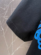 Black T-shirt short sleeve with stitched hem detail
