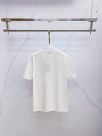 Plain white crewneck T-shirt with short sleeves