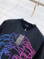 Versace T-shirt with chest graphic and attached hang tag at the collar