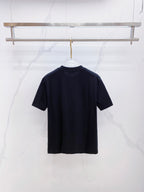 Versace T-shirt in dark navy, back view with short sleeves and crew neck