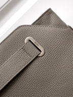 Taupe leather Dior men's small pouch bag D-ring with Dior logo tab