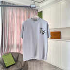 Louis Vuitton light gray short-sleeve T-shirt with front graphic logo