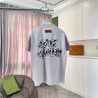 Louis Vuitton light gray T-shirt with back graphic print and small neck tag