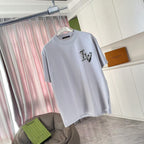 Louis Vuitton light gray short-sleeve T-shirt, front graphic logo at chest