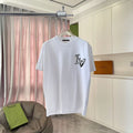 Louis Vuitton white short-sleeve T-shirt with black abstract chest logo
