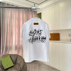 Louis Vuitton white short-sleeve T-shirt with black back graphic