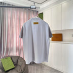 Light gray short-sleeve T-shirt back with small label at upper back