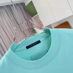 Louis Vuitton turquoise crewneck T-shirt neckline with inner label, short sleeves