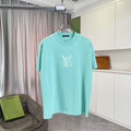 Louis Vuitton turquoise crewneck T-shirt with small chest logo, short sleeves
