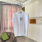 Louis Vuitton white T-shirt with black logo on chest