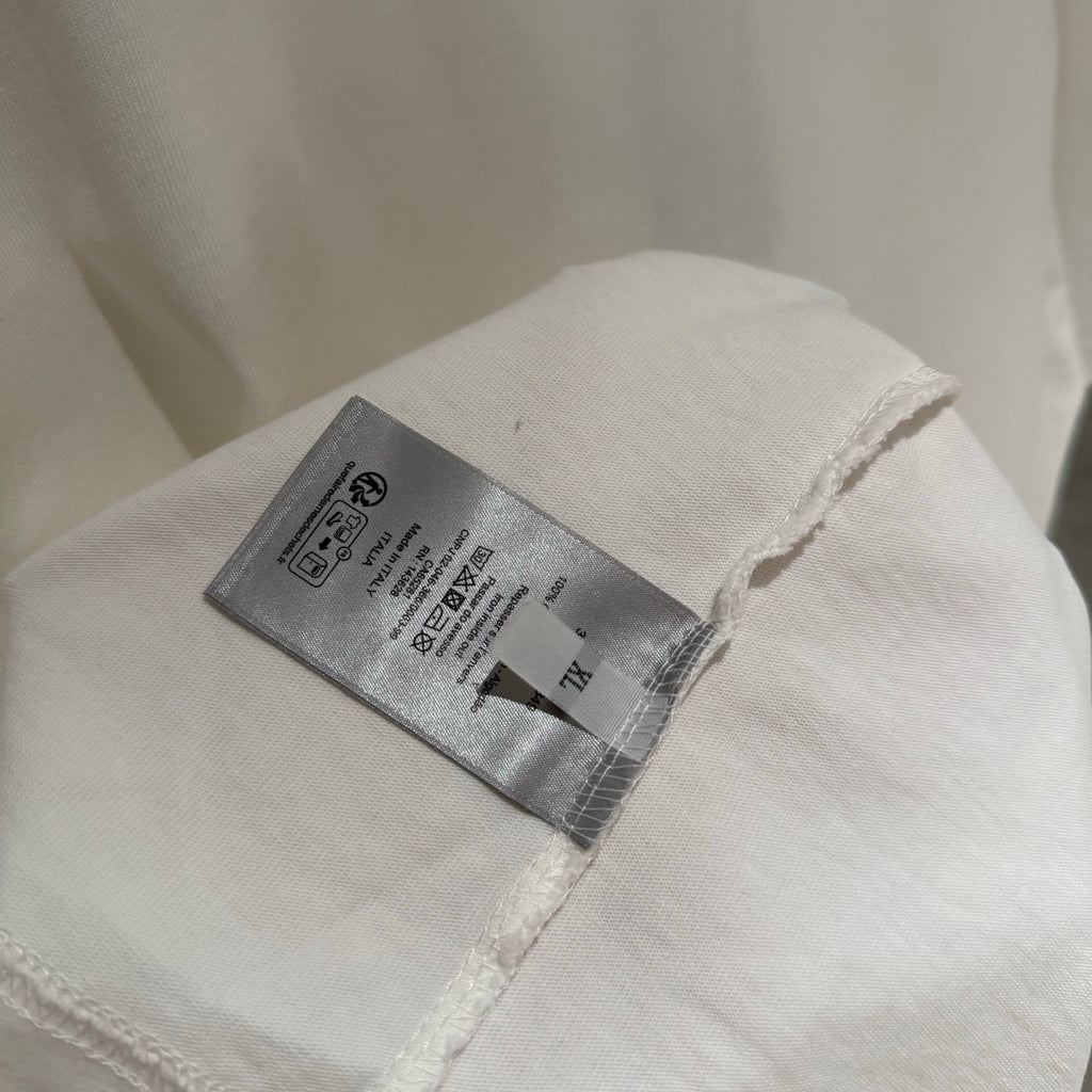Dior white T-shirt inner hem care label