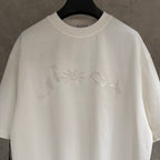Dior white short-sleeve T-shirt with raised front graphic detail