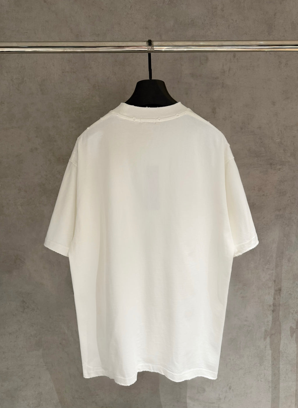 Dior white crew-neck short-sleeve T-shirt, plain back view