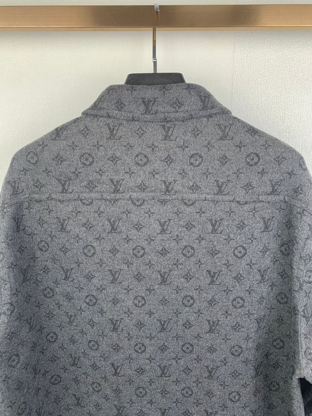 Grey Louis Vuitton monogram long-sleeve jacket, back view